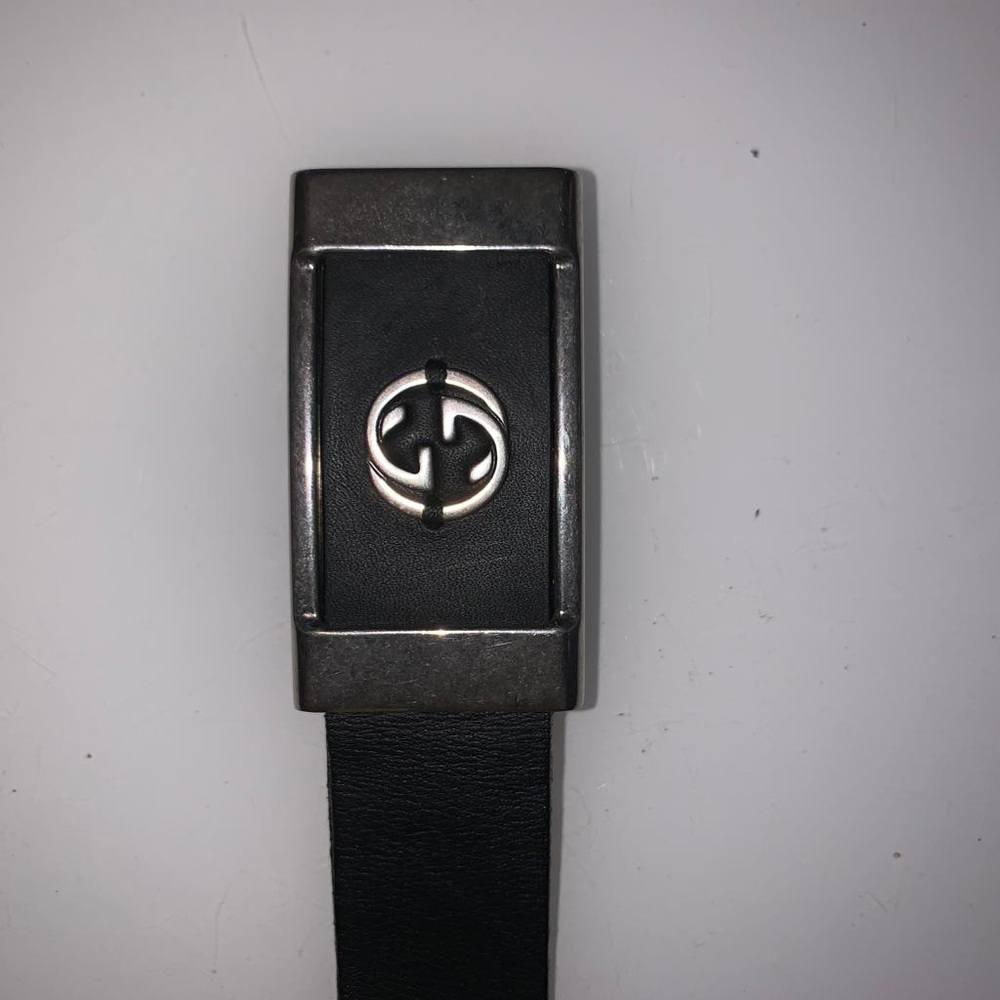 Vintage Gucci belt in black with silver buckle - Picture 2 of 6